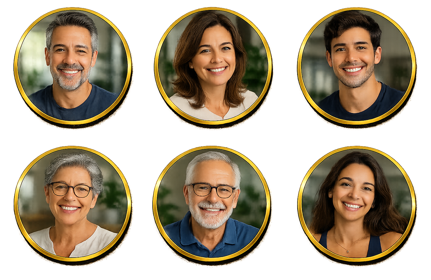 Grupo de pacientes sorrindo que representa a confiança no atendimento de Clóvis Quiropraxia
